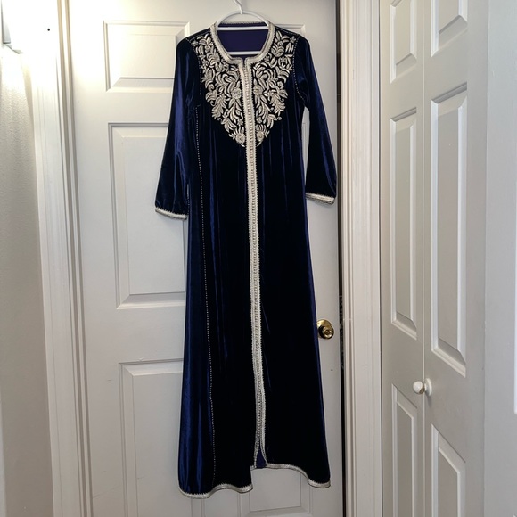 Blue Handcraft Moroccan Caftan Size S/M - Picture 6 of 6